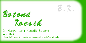 botond kocsik business card